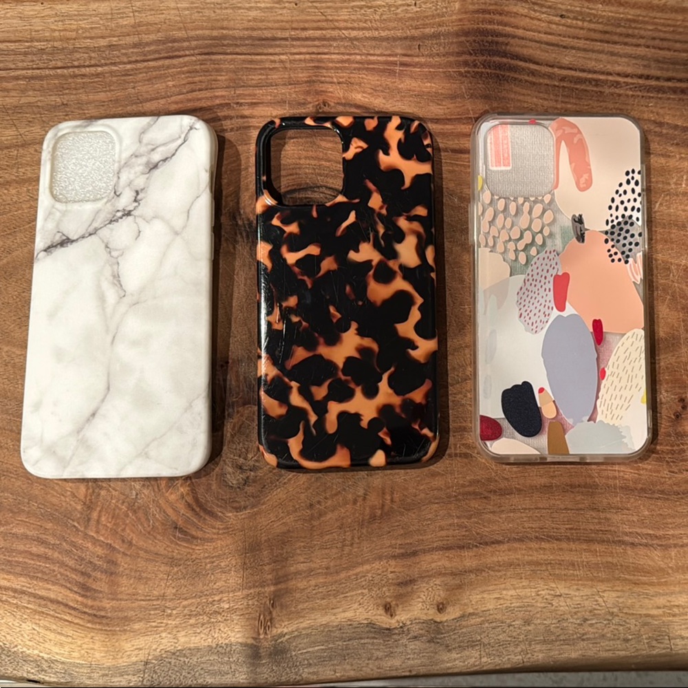 Marble Look, Tortoise Shell, Polka Dots Phone Cases for IPhone 12 Pro Set of 3